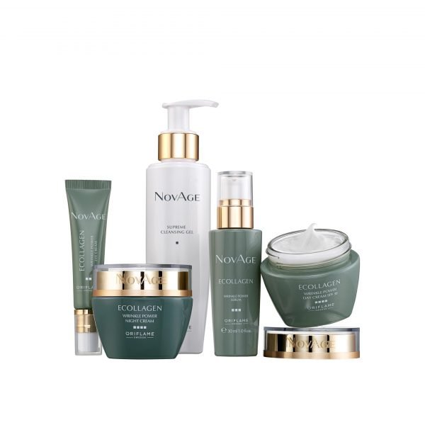 31786 1 NovAge Ecollagen Wrinkle Power reveals a beautifully smooth, radiant, healthy-looking complexion. It is designed to help boost collagen to correct wrinkles over time, boosts hydration to plump and smoothe them instantly, and protects the skin against aggressors to help slow the skin-ageing process.