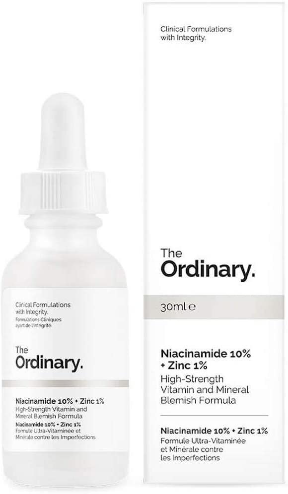 51wtWPLp5EL. AC SL1000 1 Purify dull and congested skin with the Niacinamide 10% + Zinc 1% High Strength Vitamin and Mineral Blemish Formula from The Ordinary. Harnessing the powers of advanced science and high concentrations of vitamins and minerals, the lightweight serum infuses skin with an intense dose of Niacinamide (Vitamin B3), which has been proven to minimise the look of blemishes and discolouration. The addition of Zinc Salt balances the formula, helping to regulate sebum production for a visibly clearer and refined complexion.