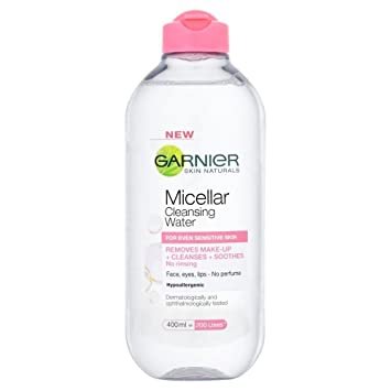 Micellar Cleaning Water 1 <ul class="a-unordered-list a-vertical a-spacing-mini"> <li><span class="a-list-item">Garnier Micellar Water effectively cleanses skin for an easy and one step way to remove make-up from the face, eyes and lip area</span></li> <li><span class="a-list-item">Garnier Cleansing Water effectively cleanses and removes all traces of dirt, pollution and make-up from the skin</span></li> <li><span class="a-list-item">The glow-boosting formula reveals the skin's natural radiance</span></li> <li><span class="a-list-item">Garnier Micellar Water's soothing and fragrance-free formula makes it suitable for even more sensitive skin</span></li> <li><span class="a-list-item">Dermatologically and opthalmologically cleanser tested on sensitive skin and eyes</span></li> </ul>